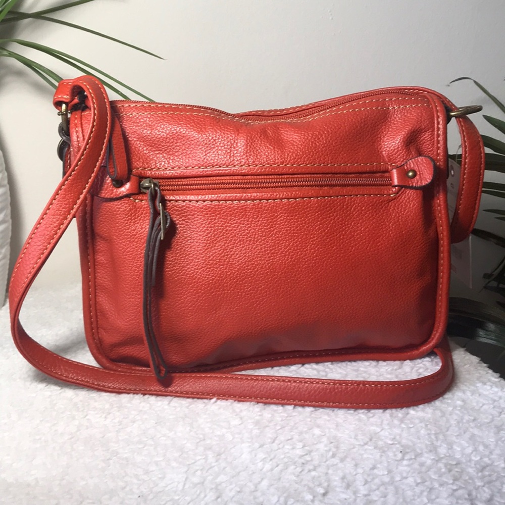 Burnt Orange  Genuine Leather Crossbody Bag